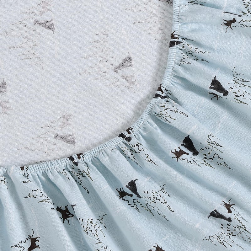 Eddie Bauer - Flannel Sheets Queen Size, Anti-Pilling & Wrinkle Resistant Cotton, Touchably Soft for All-Season Comfort - Bed Sheets with Matching Pillowcases & Fitted Sheet (Dog Friends Blue) - Image 2